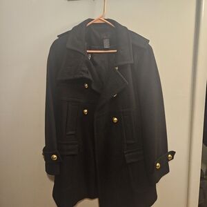 Black Pea Coat for Women